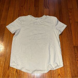 Lululemon tan striped love tee size 8/10 medium